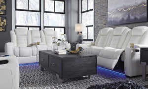 Party Time White LED Power Reclining  Sofa and Loveseat 37004