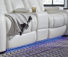 Load image into Gallery viewer, Party Time White LED/POWER Reclining  Sofa and Loveseat 37004
