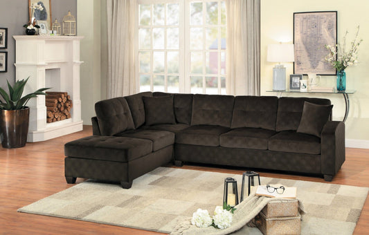 Emilio Chocolate Reversible Sectional 8367