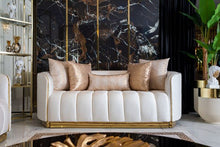 Load image into Gallery viewer, Gracie Ivory Velvet Sofa &amp; Loveseat