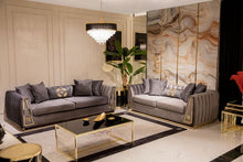 Load image into Gallery viewer, Olympia Gray Velvet Sofa &amp; Loveseat