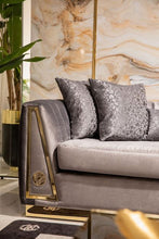 Load image into Gallery viewer, Olympia Gray Velvet Sofa &amp; Loveseat
