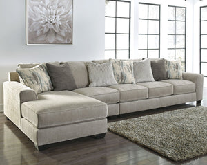 Ardsley Pewter 3-Piece Sectional with Chaise | 39504