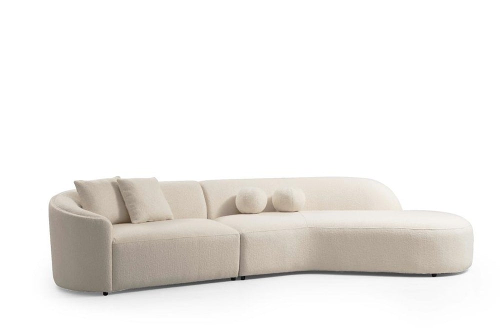 Cloe Ivory Boucle Curved RAF 134" Sectional