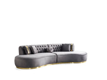 Load image into Gallery viewer, Ella Velvet Gray Curved Sectional