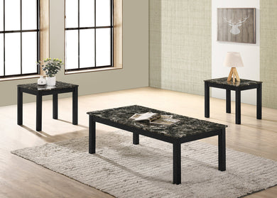Thurner Black 3-Piece Coffee Table Set 4167