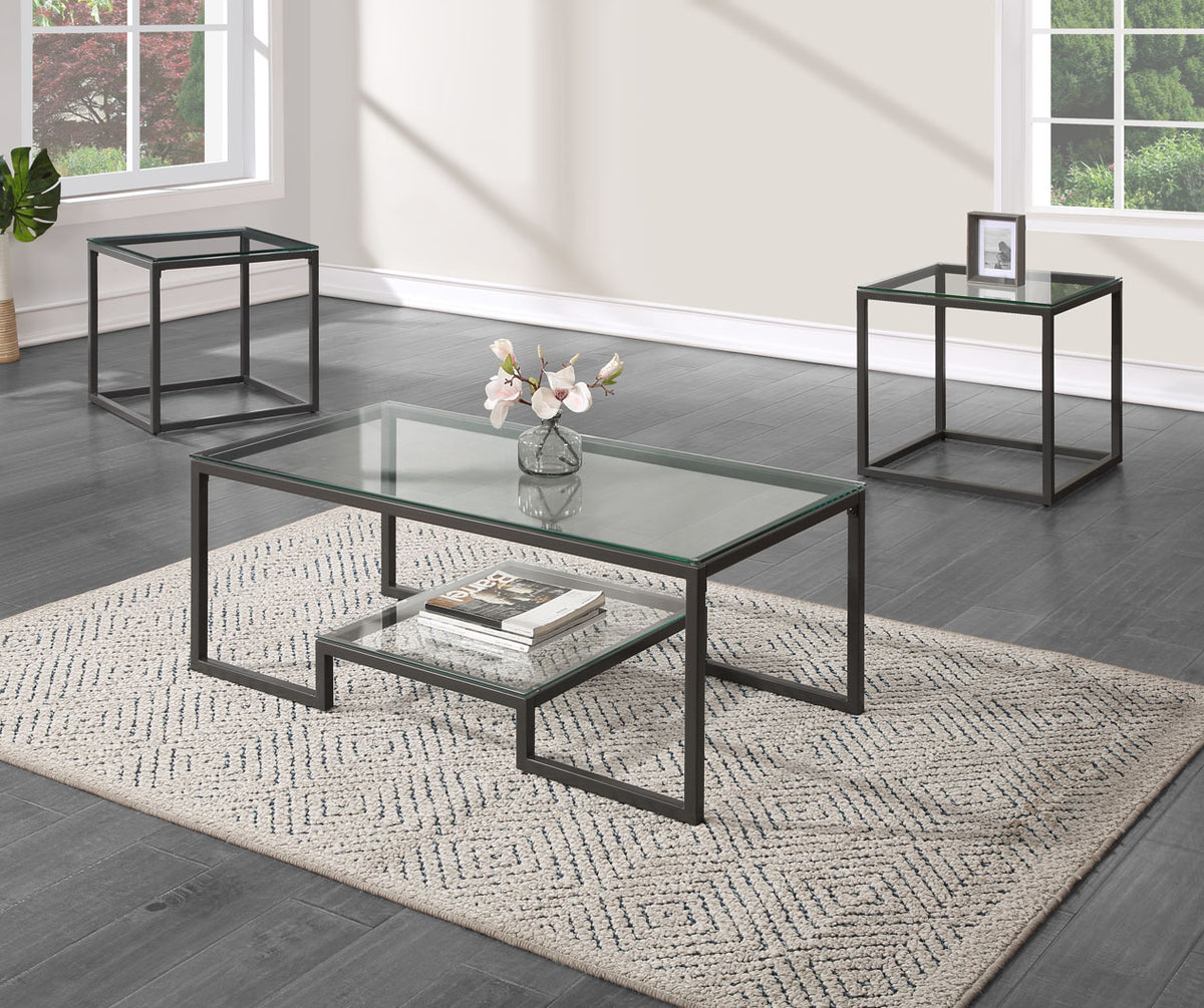 Karter Gray 3-Piece Coffee Table Set 4223