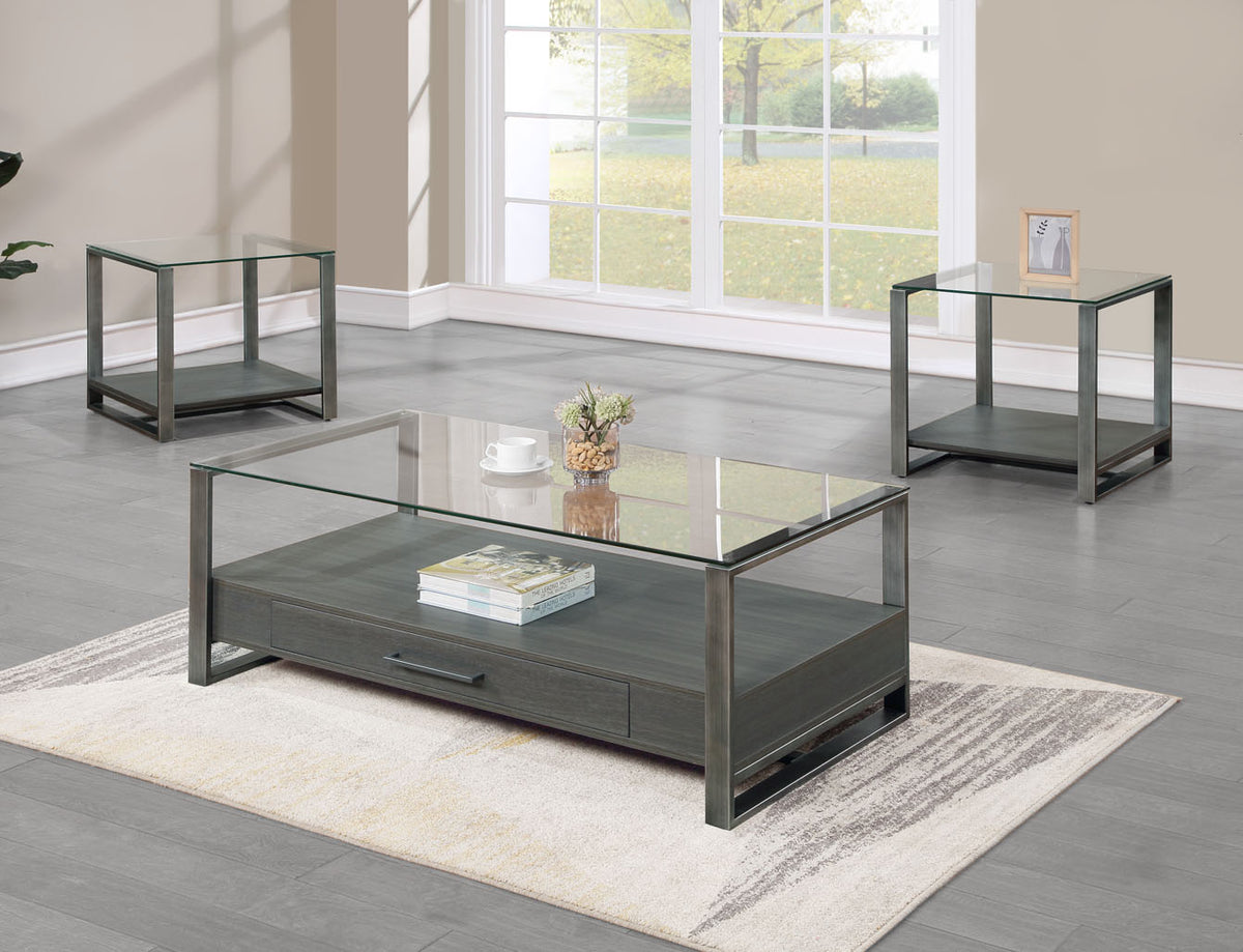 Mardo Gray 3-Piece Coffee Table Set 4225