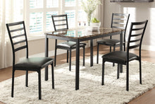 Load image into Gallery viewer, Flannery 5-Piece Faux Marble Top Dining Set 5038