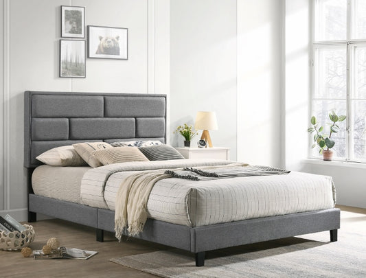 FLANNERY QUEEN PLATFORM BED GREY 5137