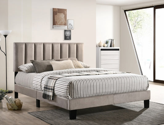 LYRIC KING PLATFORM BED GREY VELVET 5155