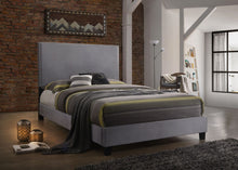 Load image into Gallery viewer, Delora Gray Velvet Upholstered Queen Bed HH530