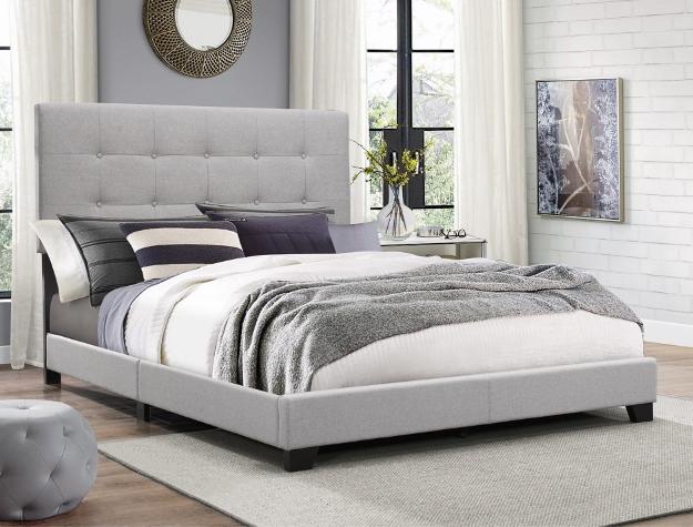 Florence Gray Upholstered King Bed - Harwin Furniture