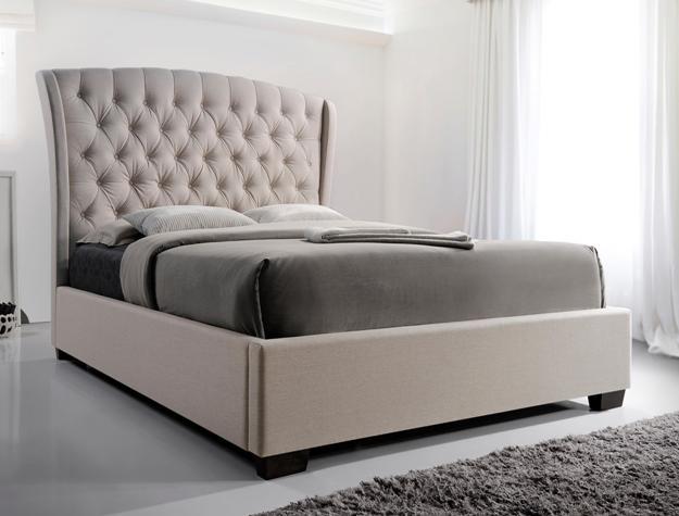 Kaitlyn Beige Upholstered Queen Bed | 5276