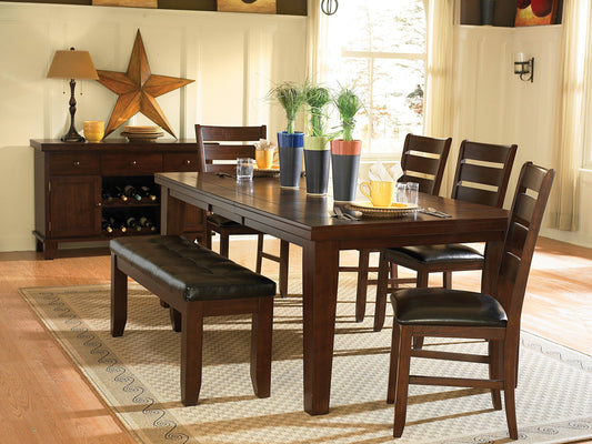 Ameillia Brown Rectangular Extendable Dining Set 586