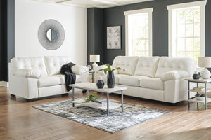 Donlen White  Sofa and Loveseat 59703