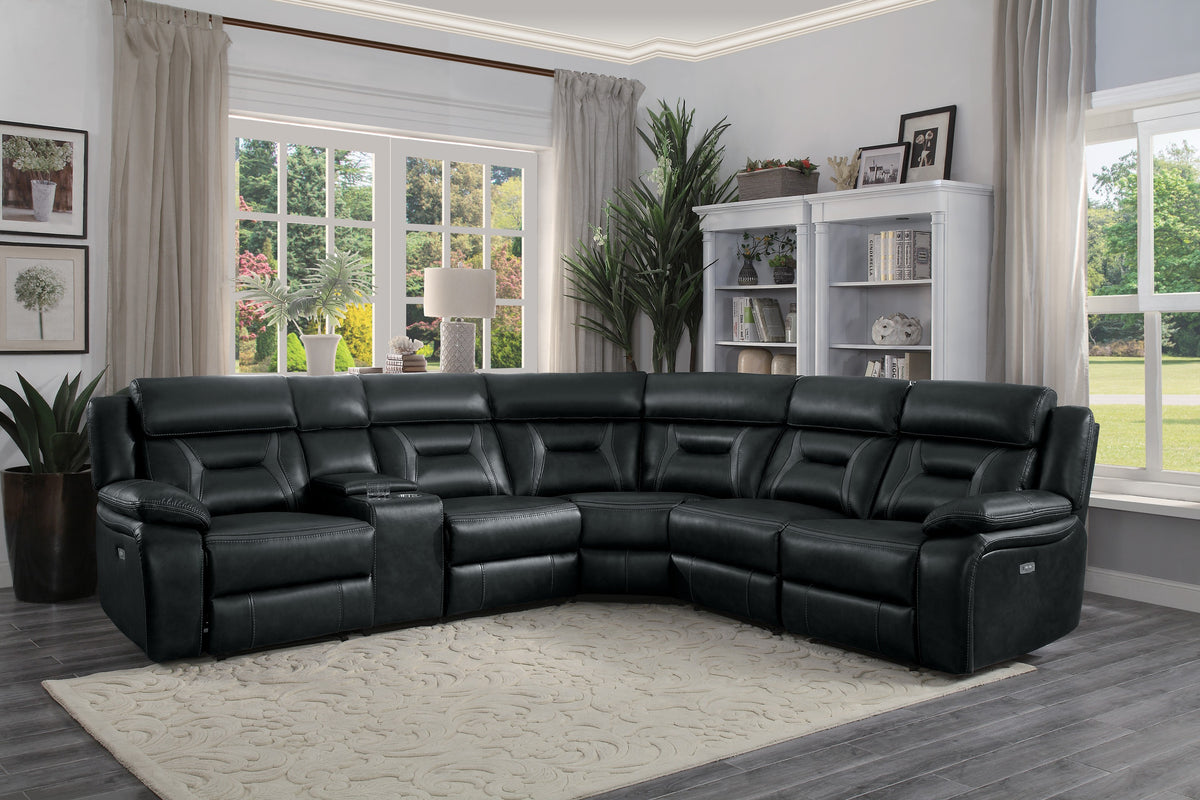 Amite Dark Gray  POWER Reclining Sectional | 8229