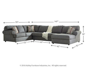 Jayceon Steel 3-Piece RAF Sectional with Chaise 64902