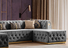 Load image into Gallery viewer, Luna Grey Velvet Double Chase Sectional