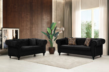 Load image into Gallery viewer, Icarus Black Velvet Sofa &amp; Love Seat