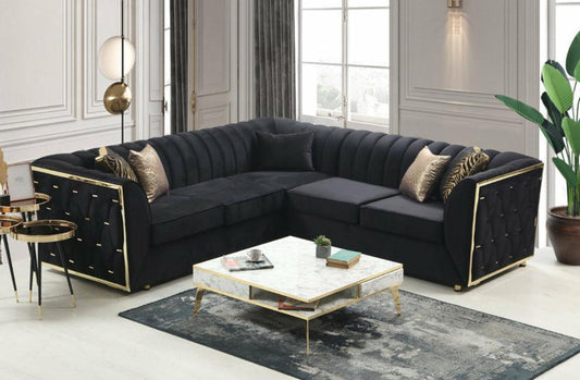 Dream Velvet Black  Sectional