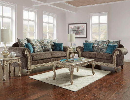 Carson Grey Sofa and Loveseat 7200