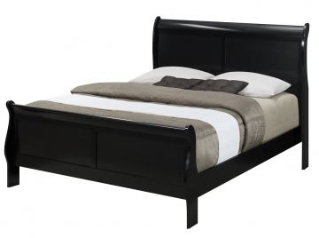 Louis Philip Black King Sleigh Bed - Harwin Furniture