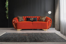 Load image into Gallery viewer, Victoria Orange Velvet Sofa and Loveseat