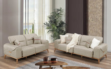 Load image into Gallery viewer, Oslo Beige Leather Sofa &amp; Loveseat