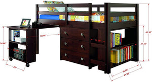 760-Twin Loft Bed (Expresso)
