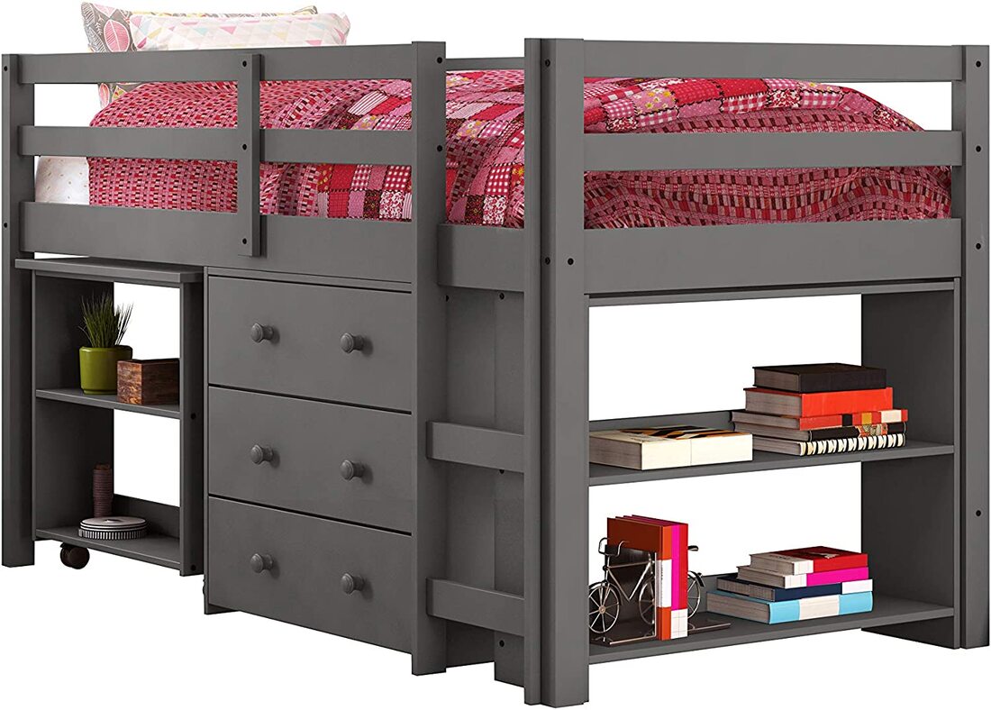 760-Twin Loft Bed (Gray)