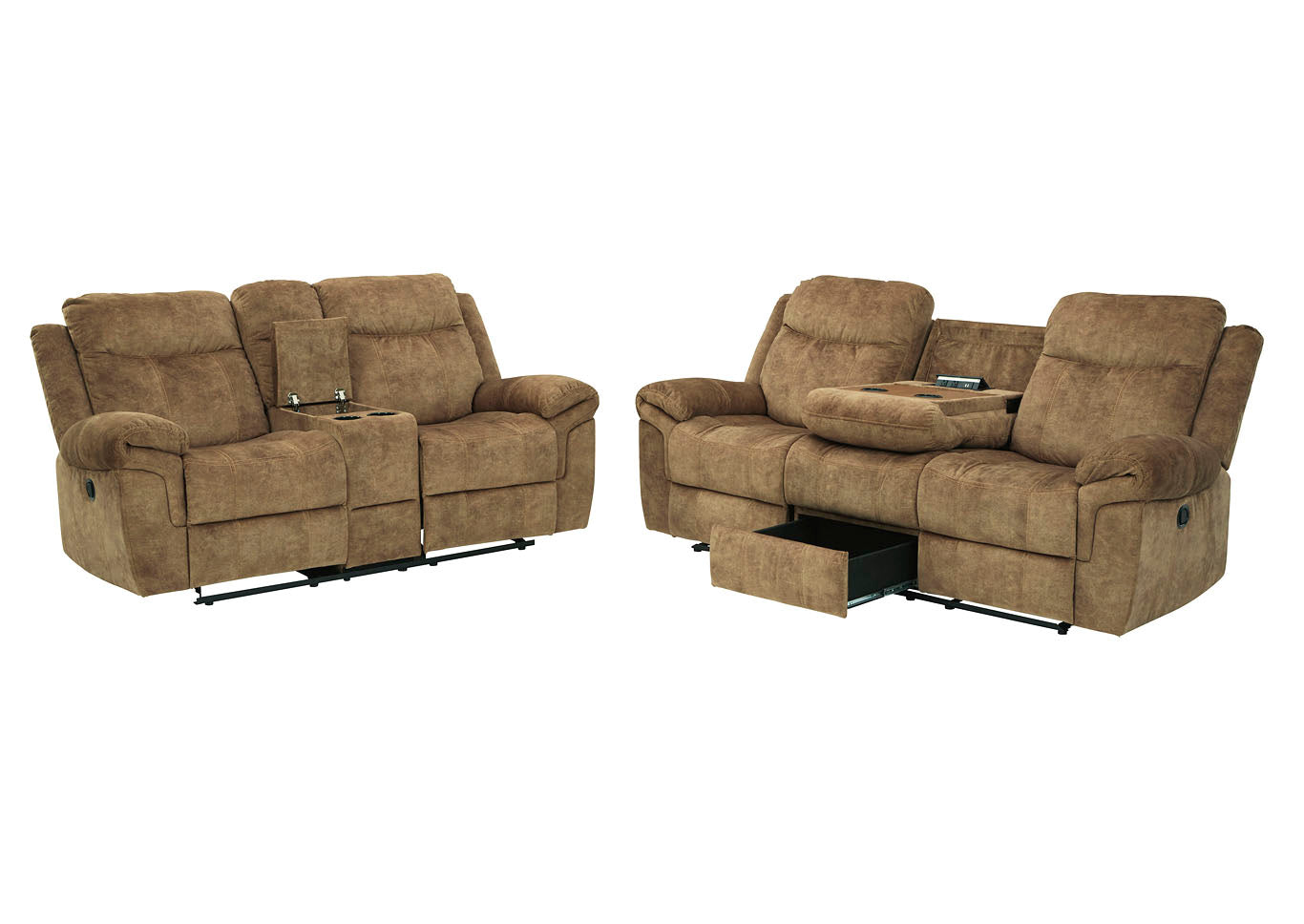 Huddle-Up Nutmeg Reclining Sofa and Loveseat 82304