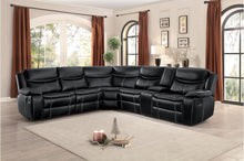 Load image into Gallery viewer, Bastrop Black Reclining Sectional 8230