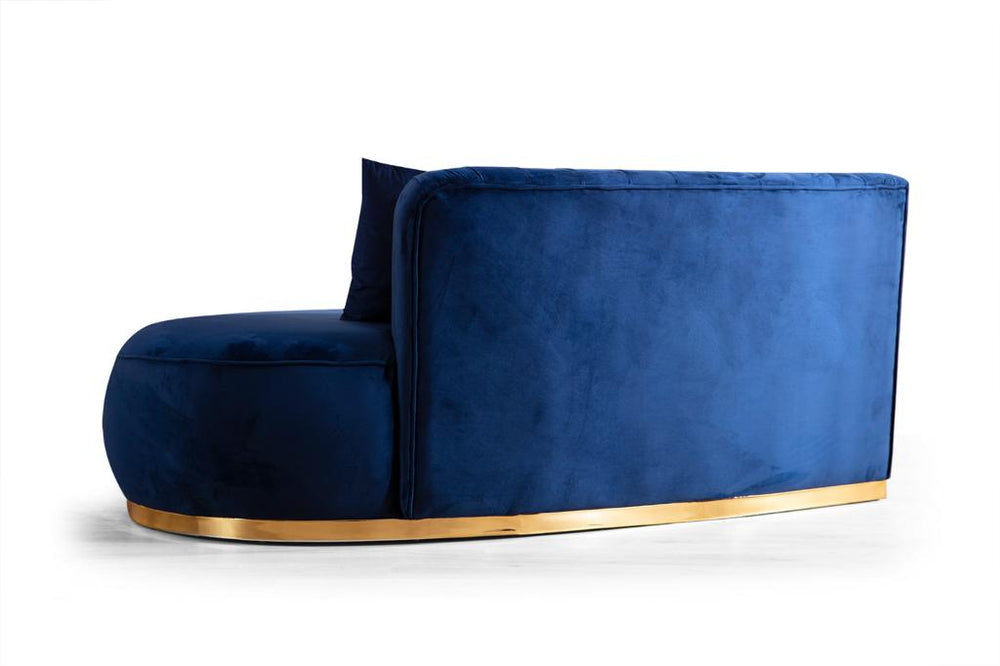 Ella Velvet Blue Curved 130" Sectional