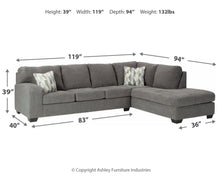 Load image into Gallery viewer, Dalhart Charcoal 2-Piece RAF Sectional with Chaise | 85703
