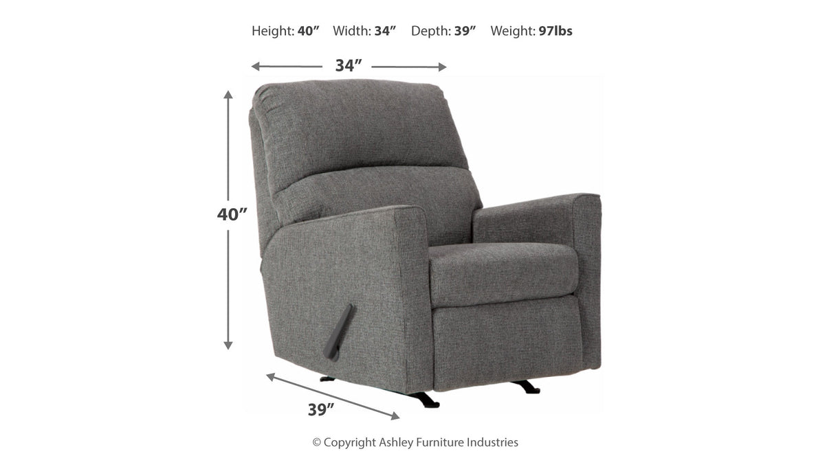 Dalhart Charcoal Recliner | 85703