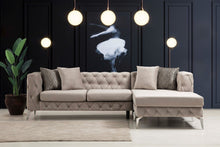 Load image into Gallery viewer, Piera Velvet  Gray Reversible Sectional