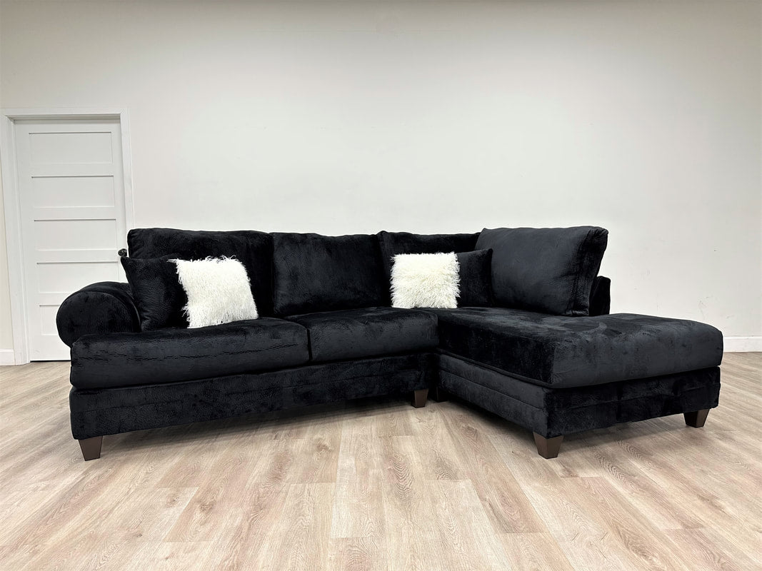 Black Velvet OVERSIZED Sectional 900