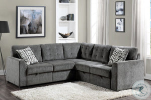 Lanning Gray 3 Piece Sectional with Pull out Bed and Ottoman
9311