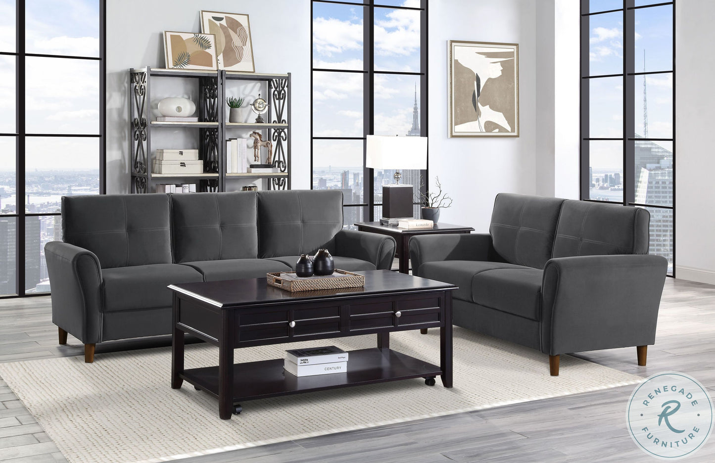 Dunleith Grey Sofa and Loveseat 9348