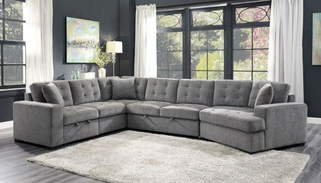 Logansport Grey Sectional with Pull out Bed 9401