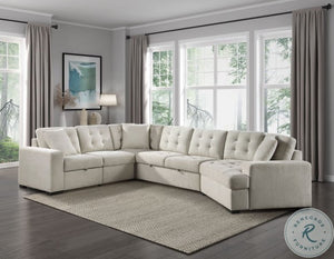 Logansport Beige Sectional with Pull out Bed 9401