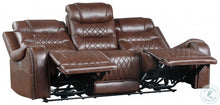 Load image into Gallery viewer, Putnam Brown POWER Reclining Sofa and Loveseat 9405