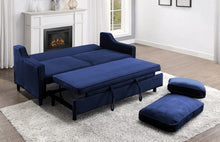 Load image into Gallery viewer, Winston Navy Sofa With Pull-Out Bed 9428