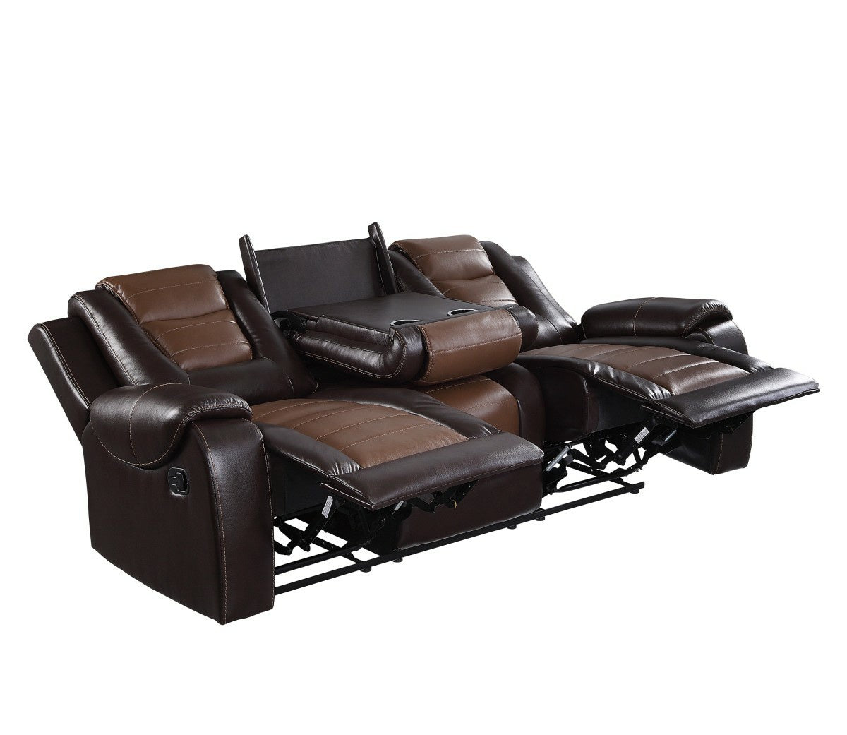 Briscoe Brown Reclining Sofa and Loveseat 9470