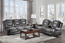 Load image into Gallery viewer, Briscoe Grey Reclining Sofa and Loveseat 9470