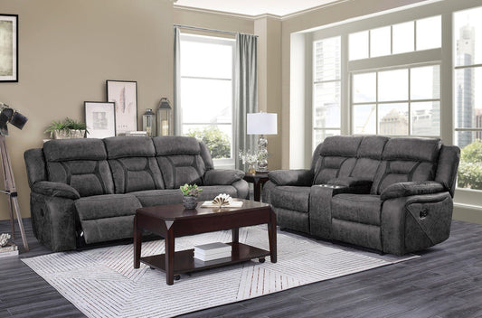 Madrona Hill  Gray Reclining Sofa and Loveseat 9989