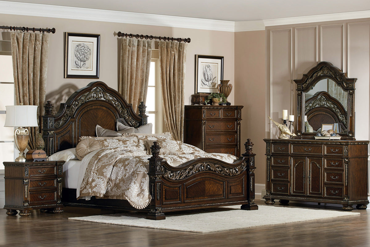 Catalonia Cherry  Panel Bedroom Set 1824 - Harwin Furniture