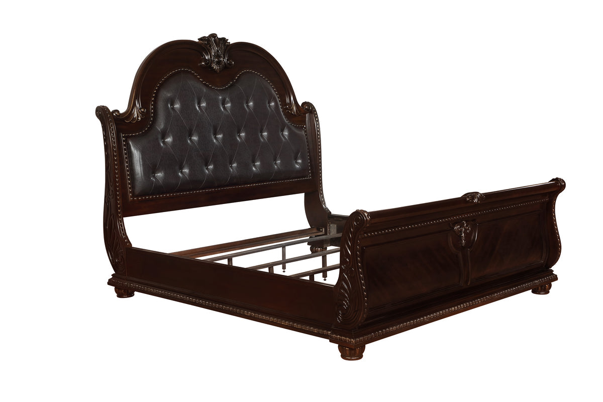 Stanley Brown Upholstered Sleigh  Bedroom Set | B1600 - Harwin Furniture