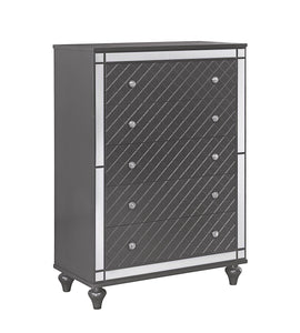 Refino Gray LED Upholstered Panel Bedroom Set | B1670